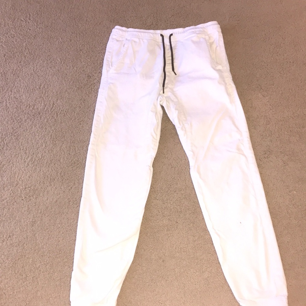 Mens Charles And A Half White Joggers (Size Small)